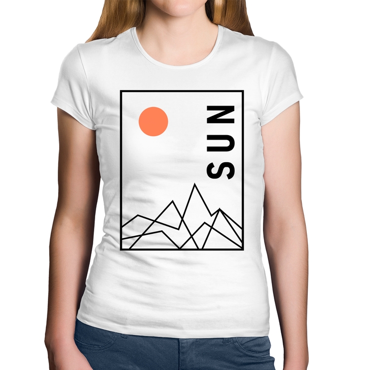 Baby Look Algodão Abstract Sun - Branca