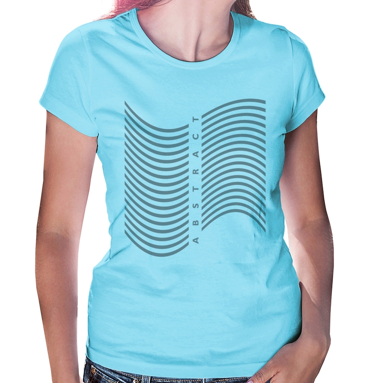 Baby Look Abstract Waves - Azul Bebê