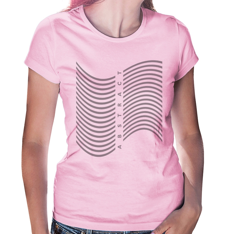 Baby Look Abstract Waves - Rosa Bebê