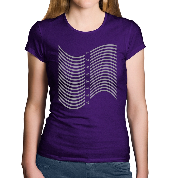 Baby Look Algodão Abstract Waves - Roxa