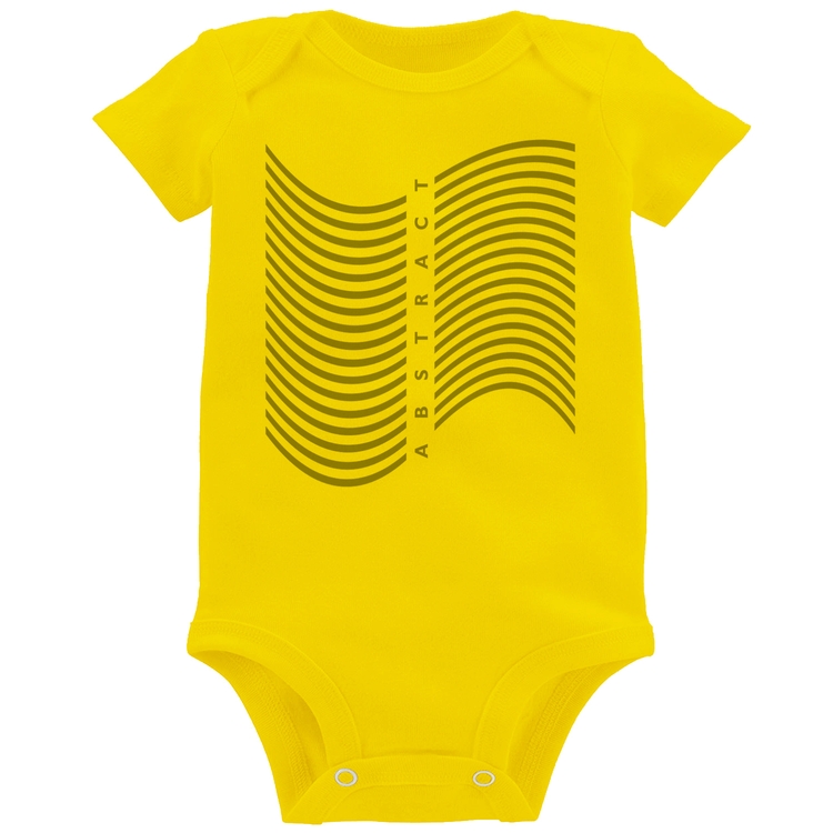 Body Bebê Abstract Waves - Amarelo