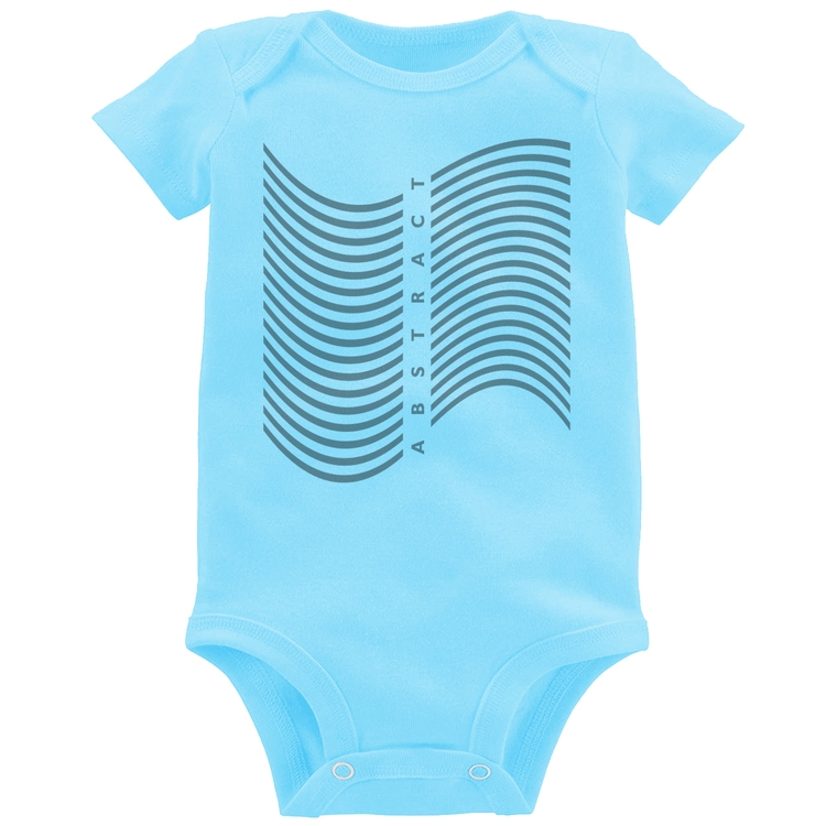 Body Bebê Abstract Waves - Azul Bebê
