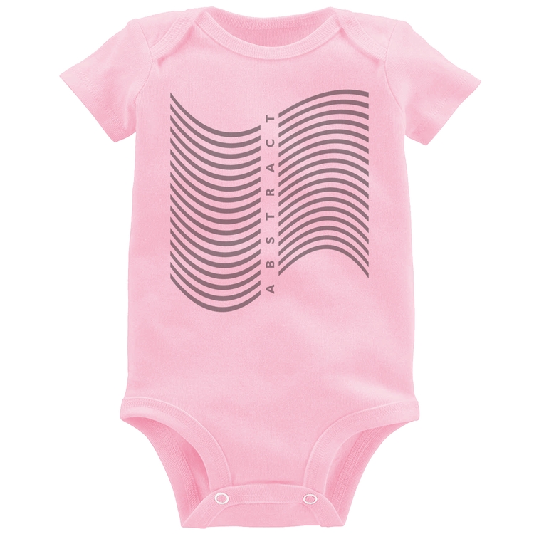 Body Bebê Abstract Waves - Rosa Bebê