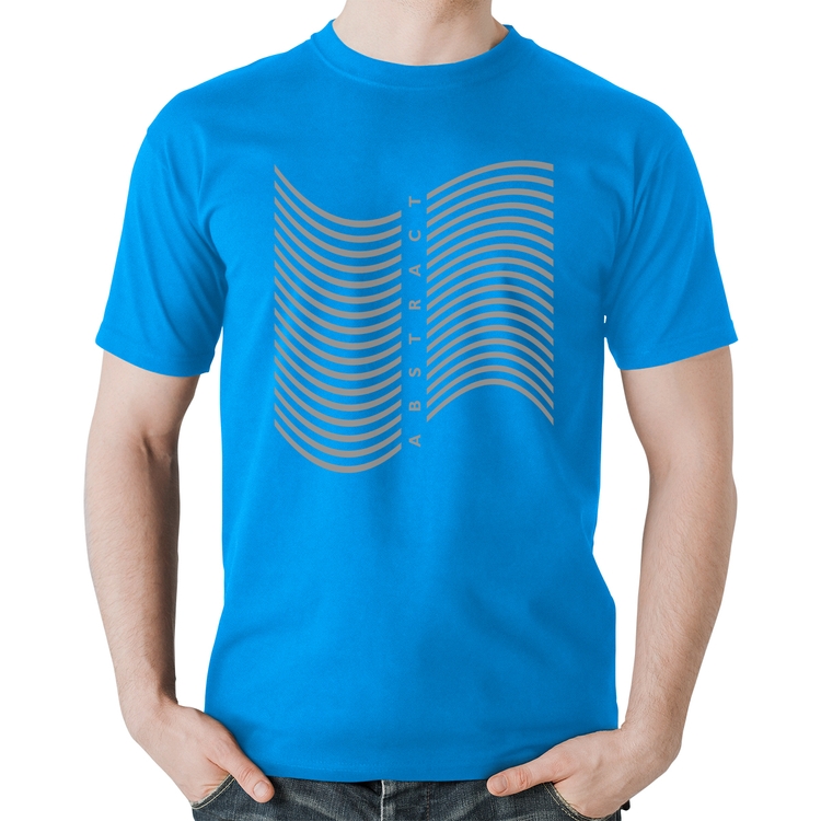Camiseta Algodão Abstract Waves - Azul