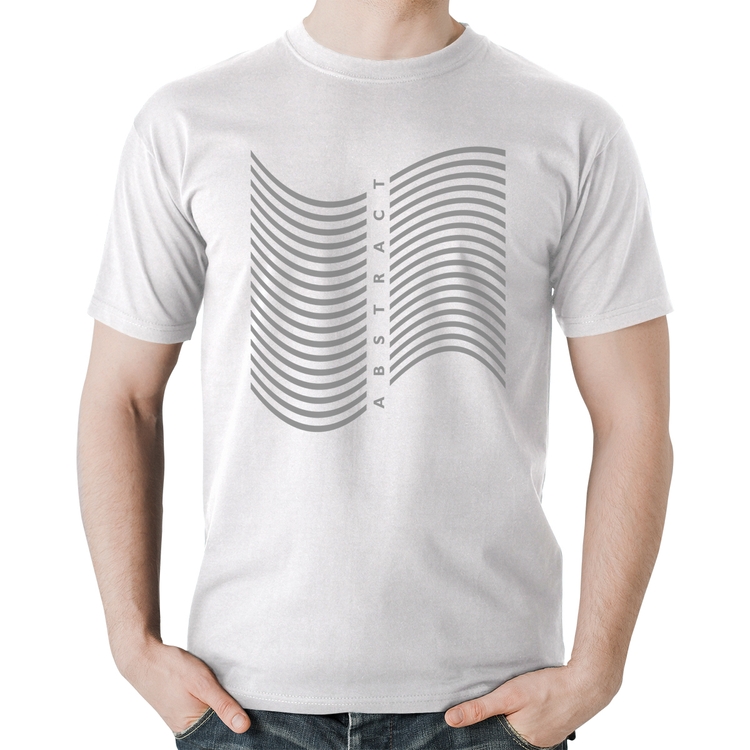 Camiseta Algodão Abstract Waves - Branca