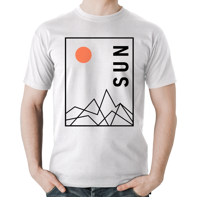 Camiseta Algodão Abstract Sun - Branca