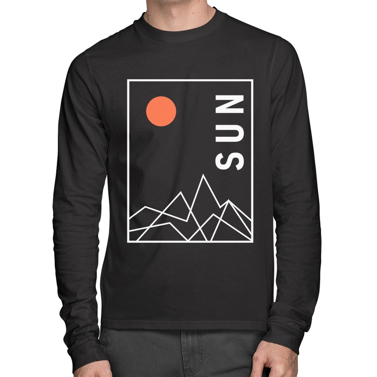 Camiseta Algodão Abstract Sun Manga Longa