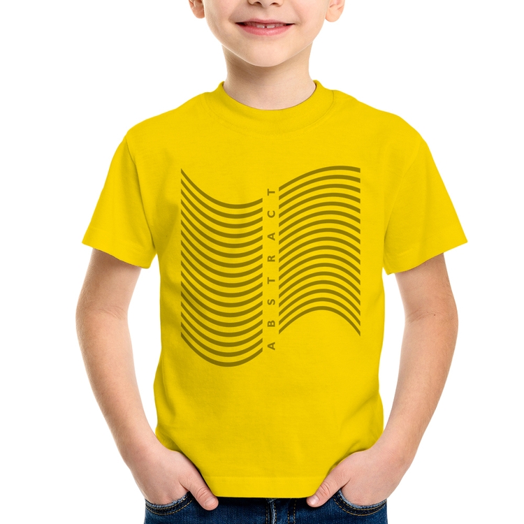 Camiseta Infantil Abstract Waves - Amarela