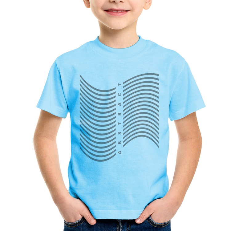 Camiseta Infantil Abstract Waves - Azul Bebê