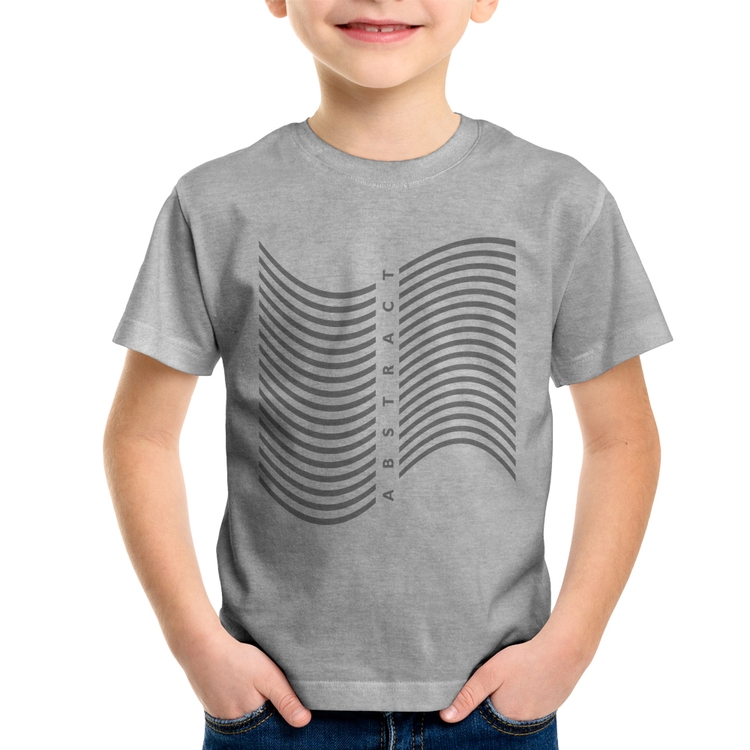Camiseta Infantil Abstract Waves - Cinza