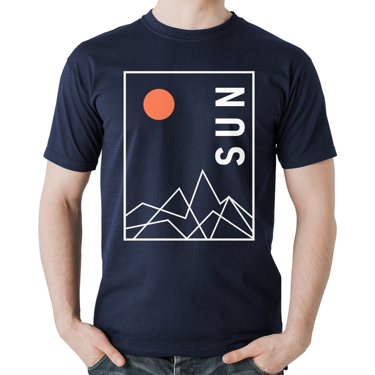 Camiseta Algodão Abstract Sun - Marinho