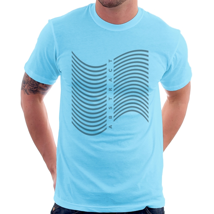 Camiseta Abstract Waves - Azul Bebê