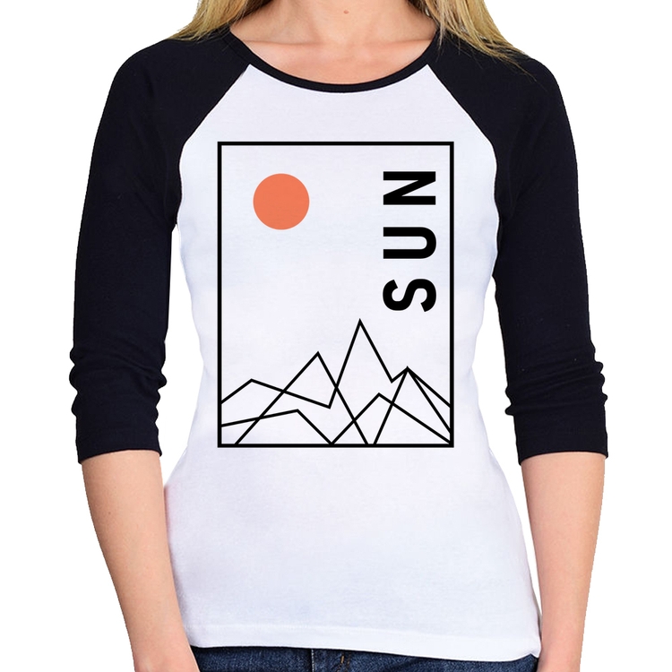 Baby Look Raglan Abstract Sun Manga 3/4