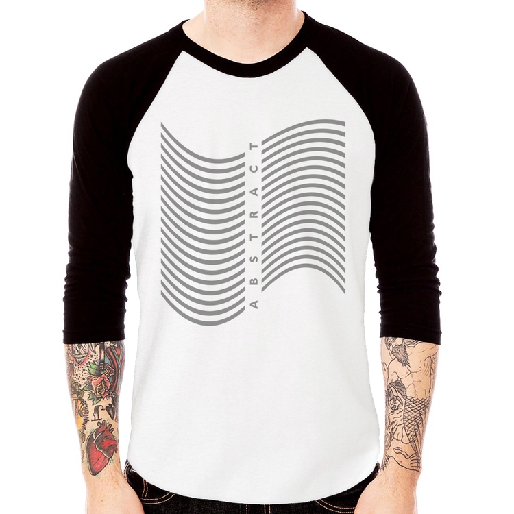 Camiseta Raglan Abstract Waves Manga 3/4