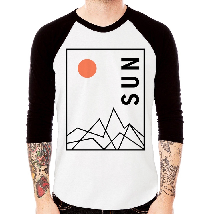 Camiseta Raglan Abstract Sun Manga 3/4