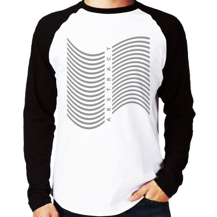 Camiseta Raglan Abstract Waves Manga Longa