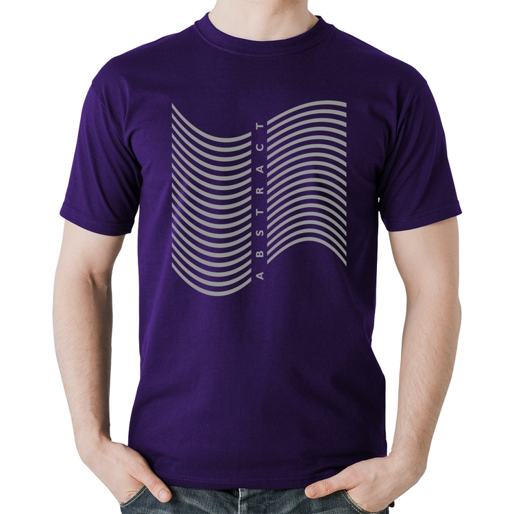 Camiseta Algodão Abstract Waves - Roxa