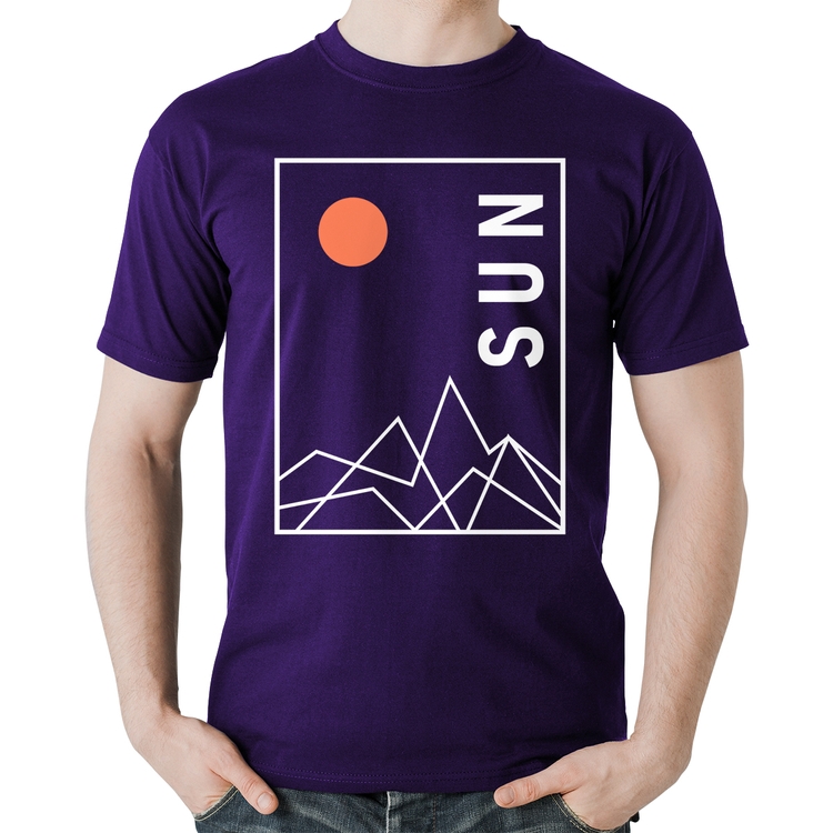 Camiseta Algodão Abstract Sun - Roxa