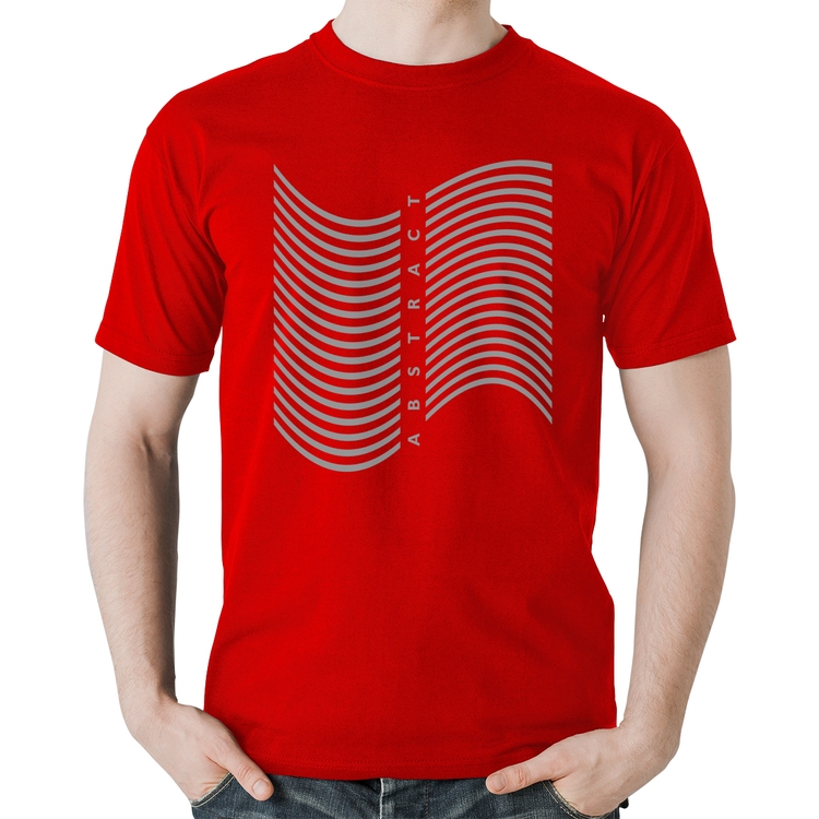 Camiseta Algodão Abstract Waves - Vermelha