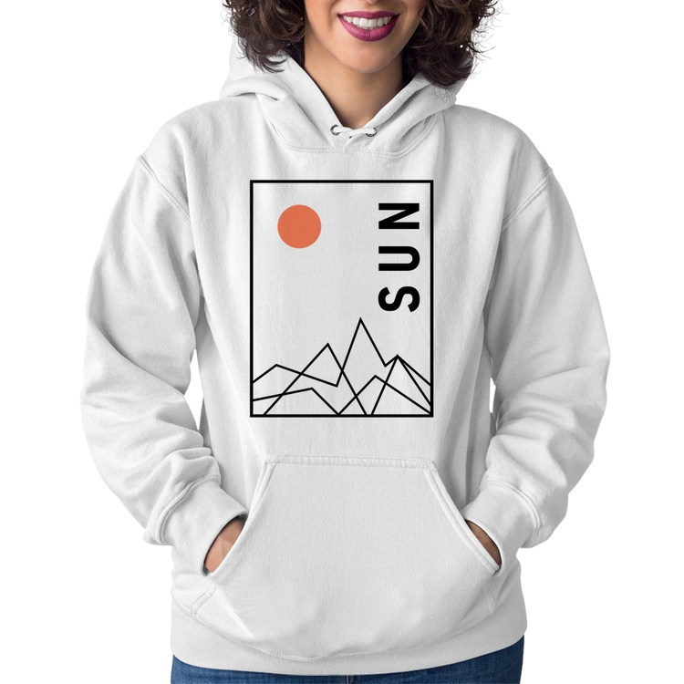 Moletom Feminino Abstract Sun - Branco