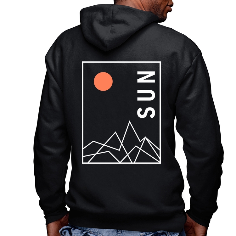 Blusa Moletom Abstract Sun Masculina com Capuz e Zíper