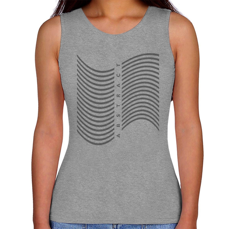 Regata Feminina Abstract Waves - Cinza