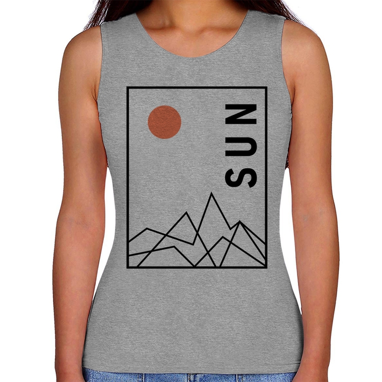 Regata Feminina Abstract Sun - Cinza