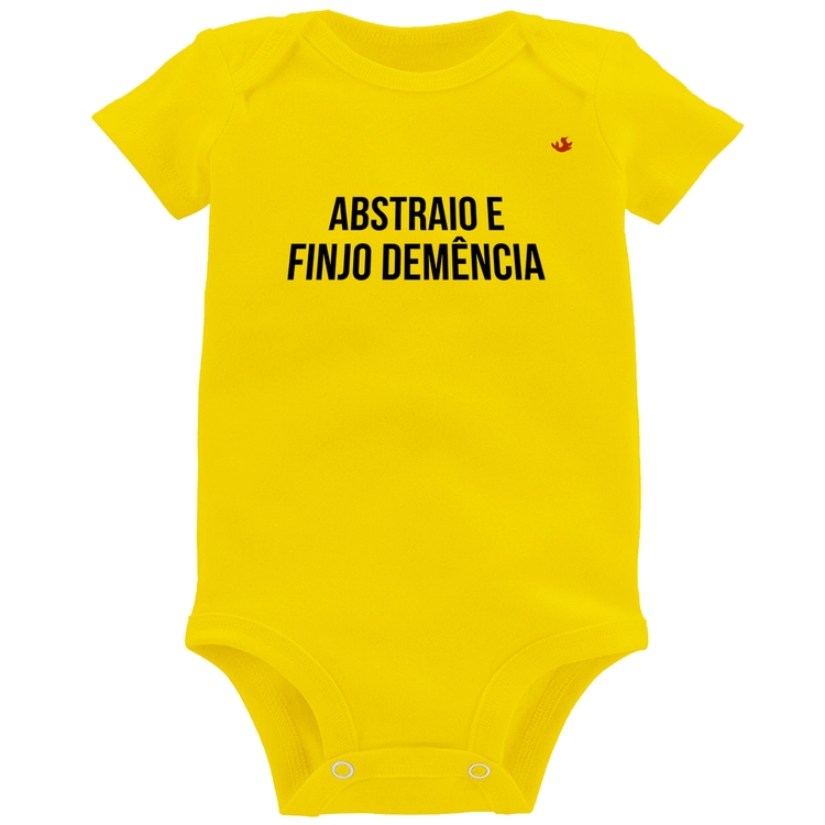 Body Bebê Abstraio e finjo demência - Amarelo