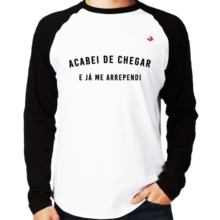 Camiseta Raglan Acebei de chegar e já me arrependi Manga Longa