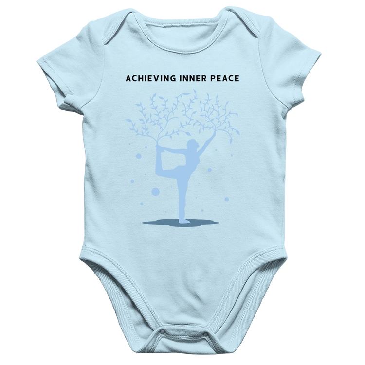 Body Bebê Algodão Achieving Inner Peace - Azul Bebê