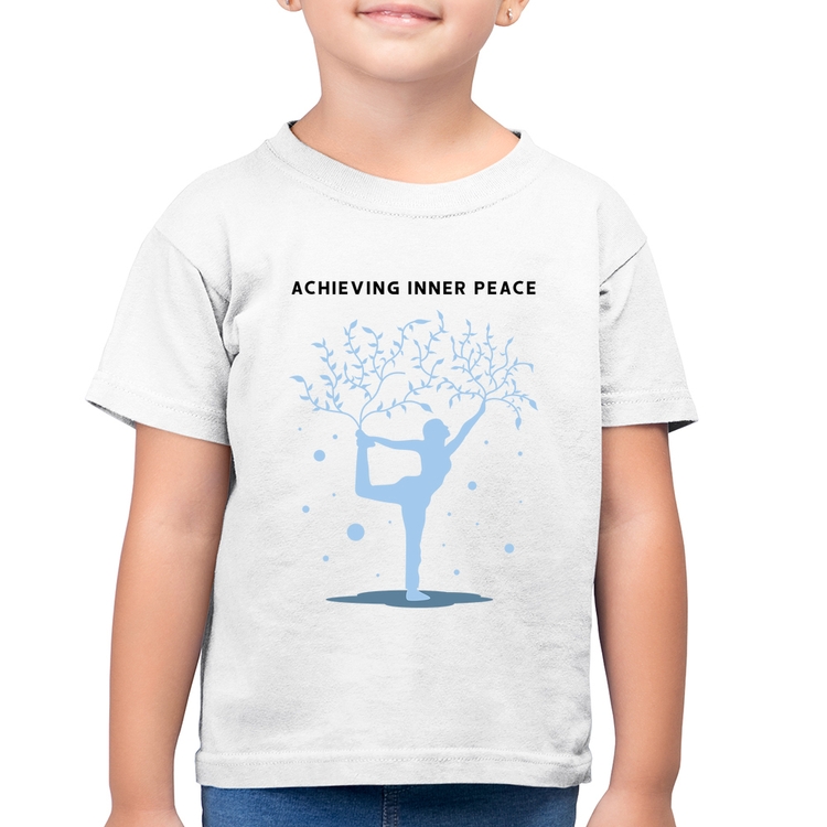 Camiseta Algodão Infantil Achieving Inner Peace - Branca