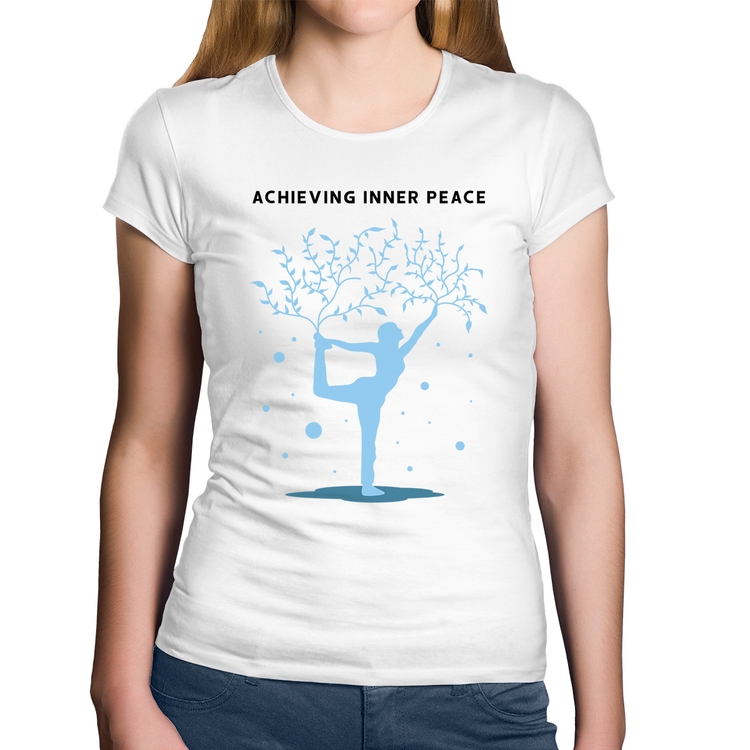 Baby Look Algodão Achieving Inner Peace - Branca