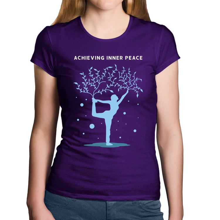 Baby Look Algodão Achieving Inner Peace - Roxa