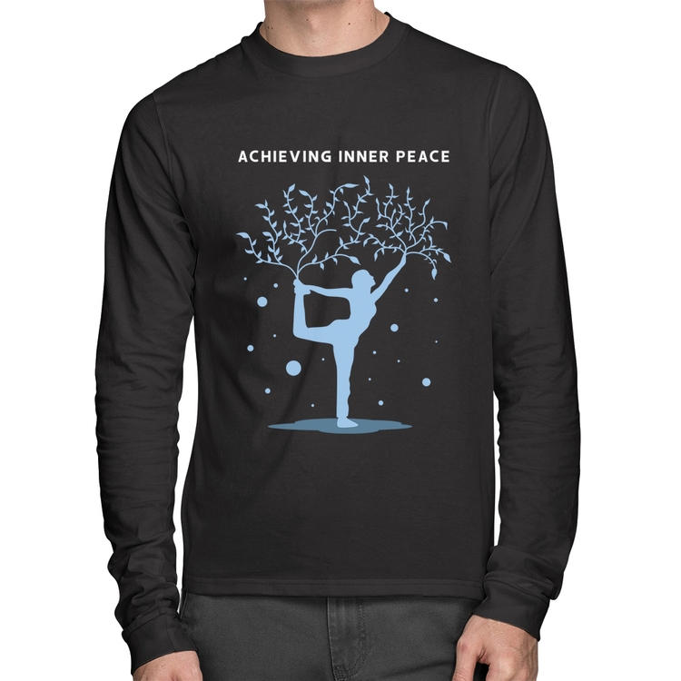 Camiseta Algodão Achieving Inner Peace Manga Longa