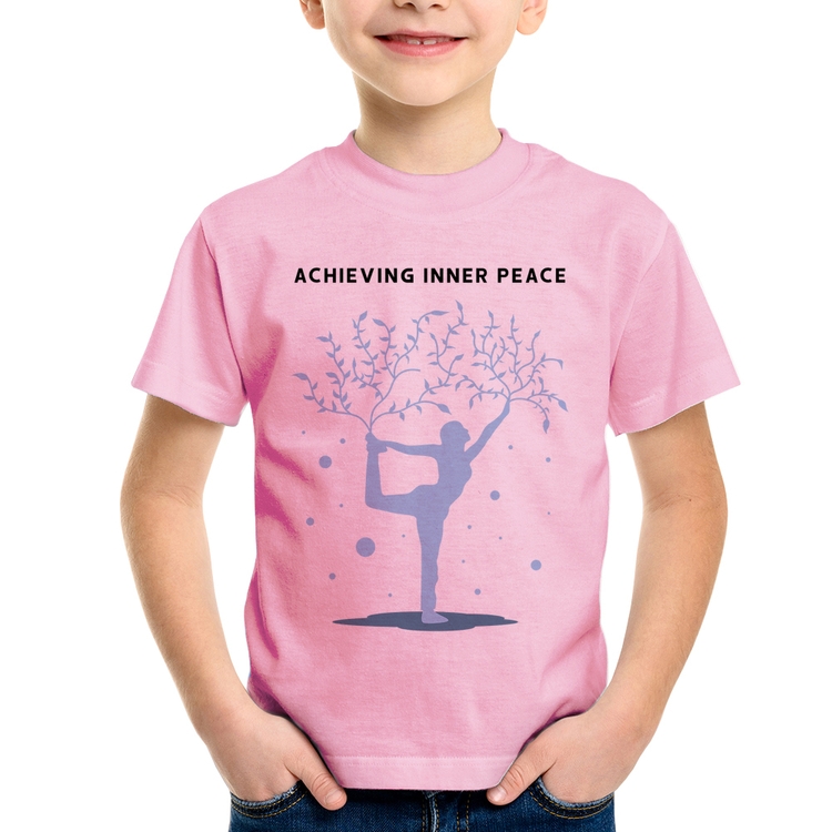 Camiseta Infantil Achieving Inner Peace - Rosa Bebê