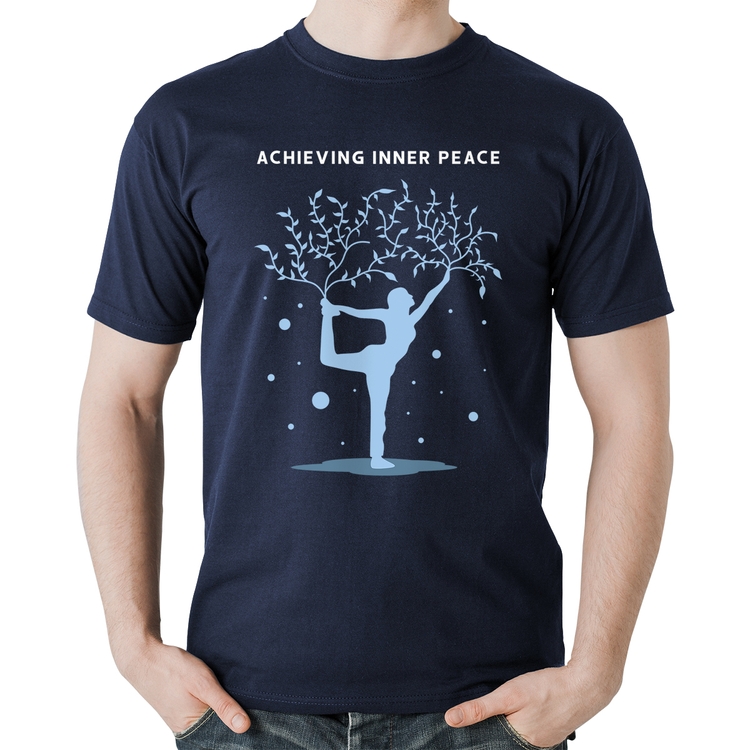 Camiseta Algodão Achieving Inner Peace - Marinho
