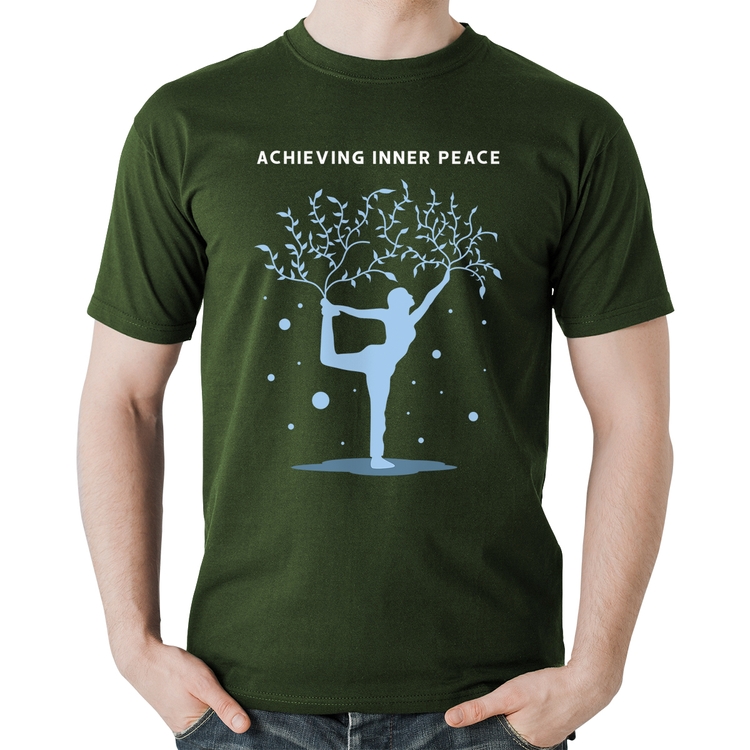 Camiseta Algodão Achieving Inner Peace - Musgo