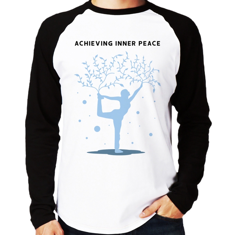Camiseta Raglan Achieving Inner Peace Manga Longa
