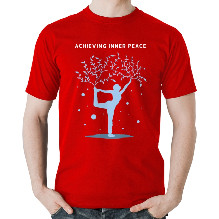 Camiseta Algodão Achieving Inner Peace - Vermelha