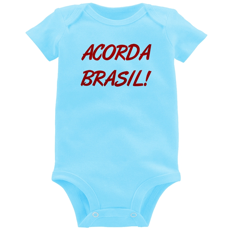 Body Bebê Acorda Brasil - Azul Bebê