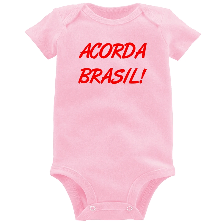 Body Bebê Acorda Brasil - Rosa Bebê
