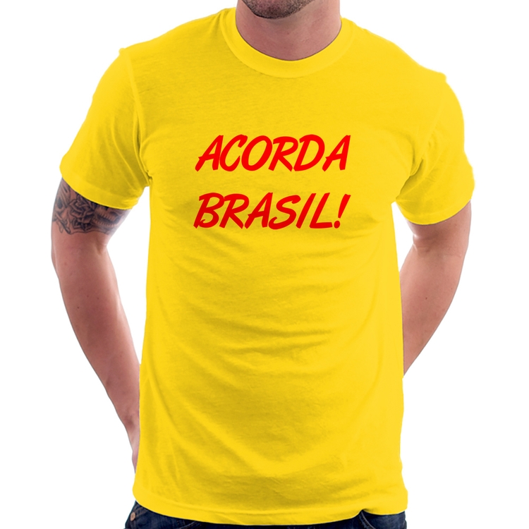 Camiseta Acorda Brasil - Amarela