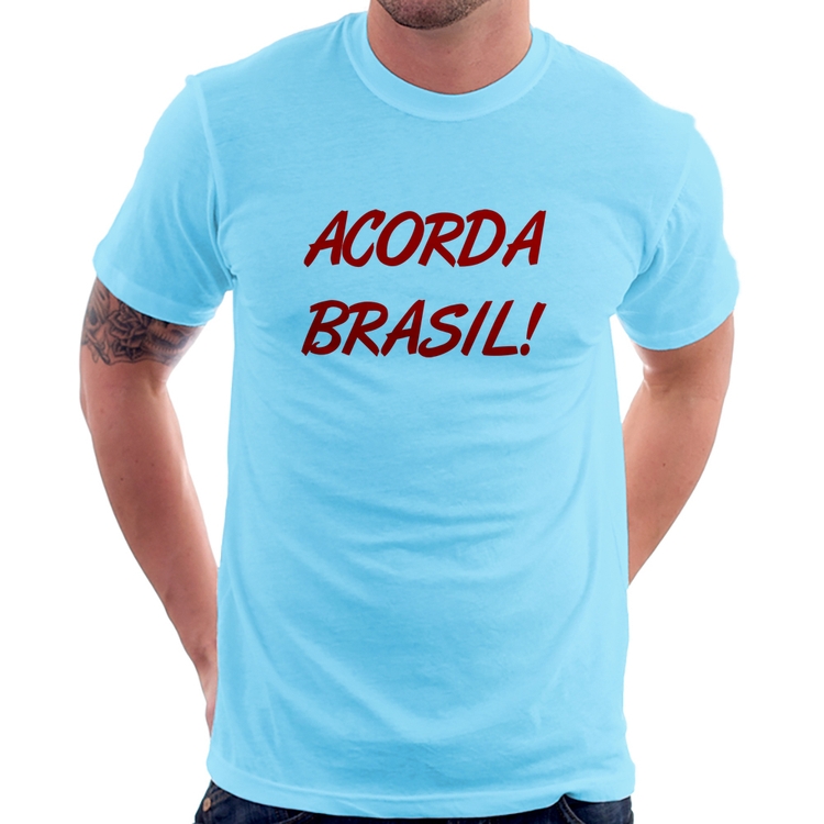 Camiseta Acorda Brasil - Azul Bebê