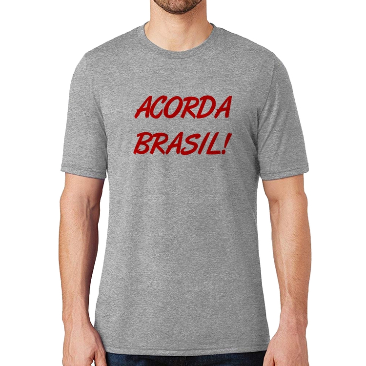 Camiseta Acorda Brasil - Cinza