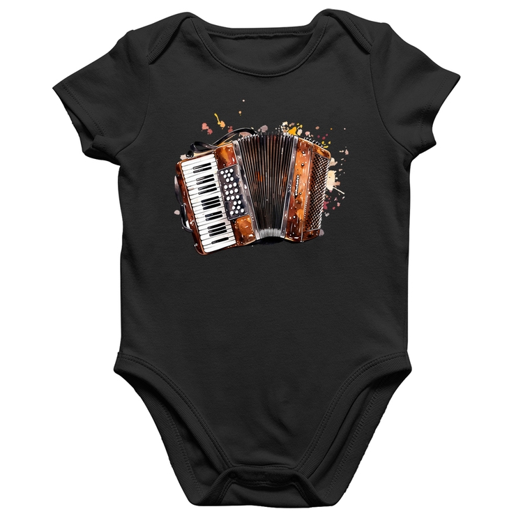 Body Bebê Algodão Acordeon Sanfona