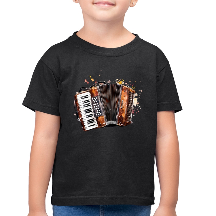 Camiseta Algodão Infantil Acordeon Sanfona