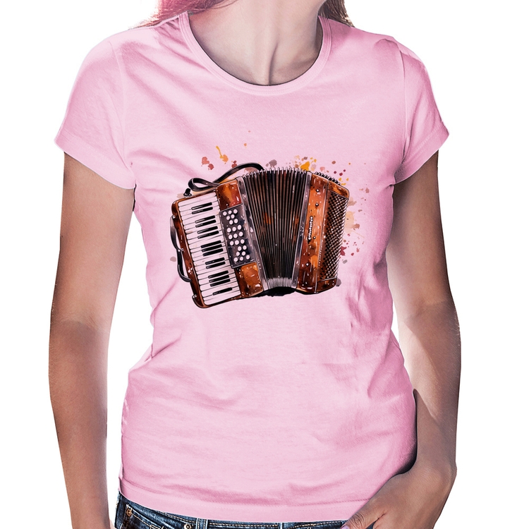 Baby Look Acordeon Sanfona - Rosa Bebê