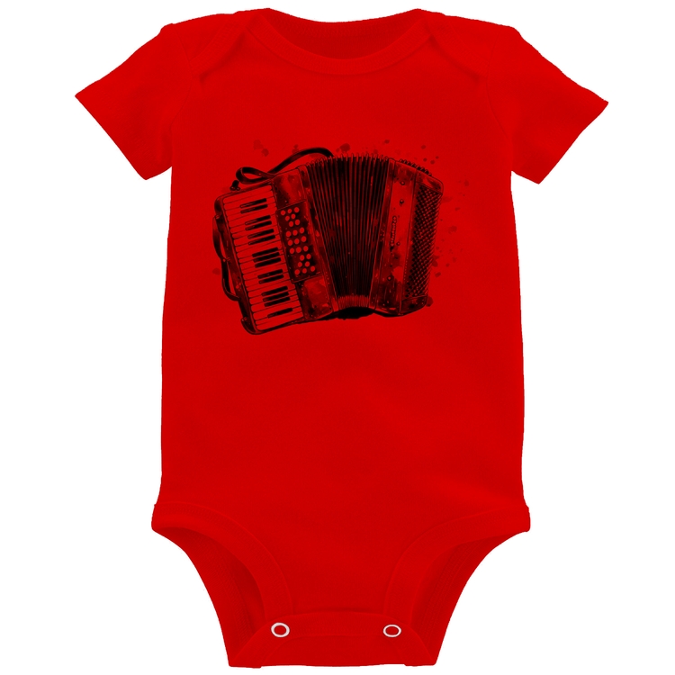 Body Bebê Acordeon Sanfona - Vermelho