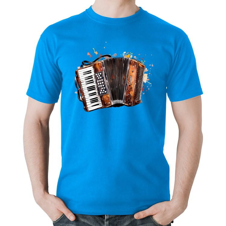 Camiseta Algodão Acordeon Sanfona - Azul