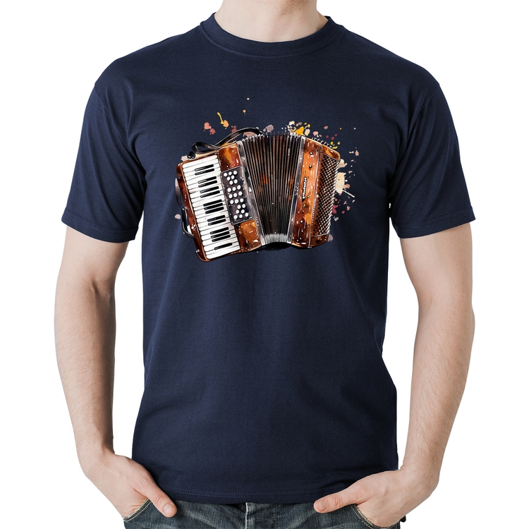 Camiseta Algodão Acordeon Sanfona - Marinho